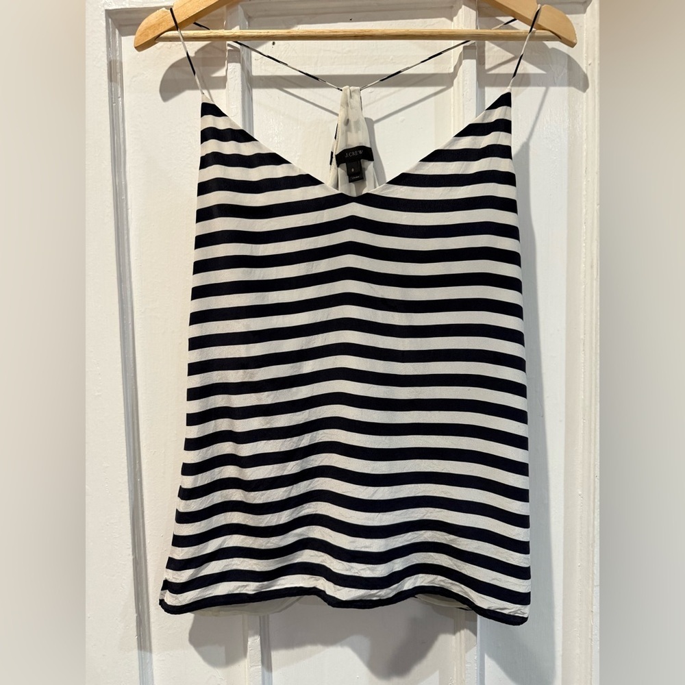J. Crew Navy and White Striped Top